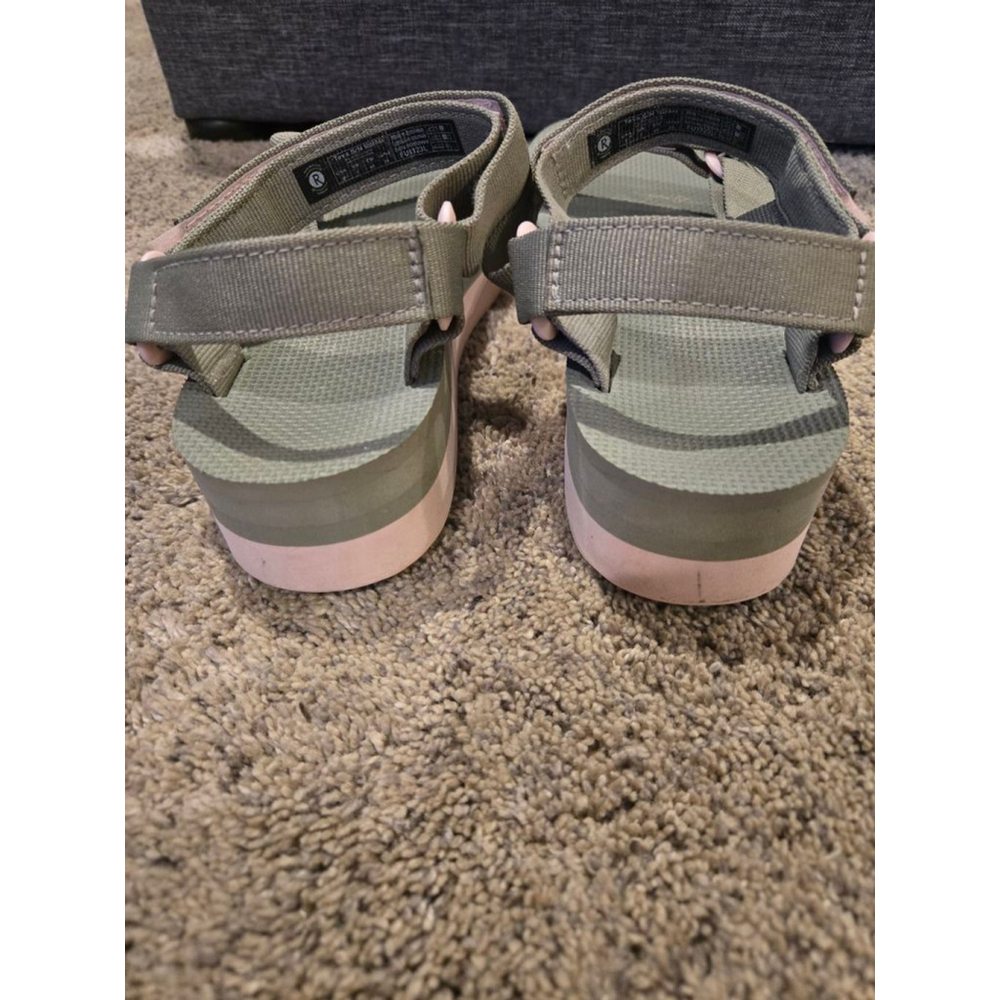 Women's Teva Green and Pink Platform Sandals Size 9 - Picture 6 of 10